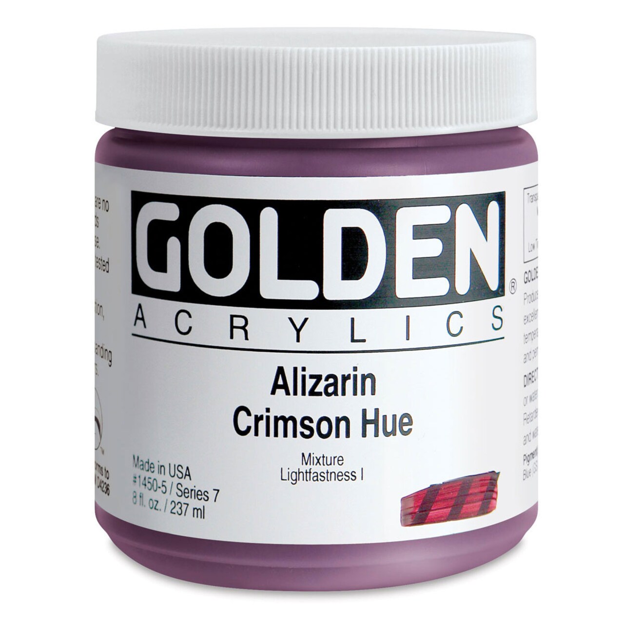 Golden Heavy Body Artist Acrylics - Alizarin Crimson Hue, 8 oz Jar
